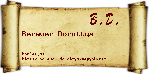 Berauer Dorottya névjegykártya